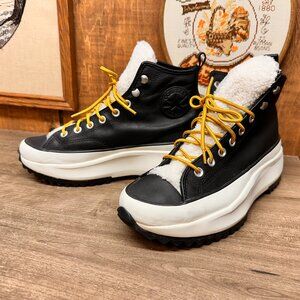 Converse Run Star Hike Platform Sneakers 573110C Black Sherpa Hi Boot Women's 11